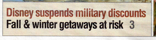 Military-Times Military Disney Tips Quoted in Military Times Newspapers