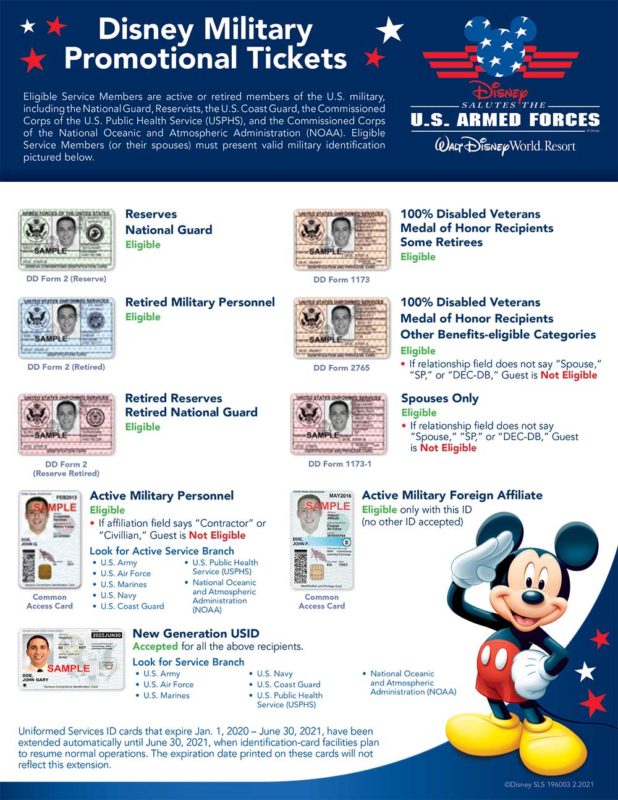 Disney Armed Forces Salute 2021 ID Guide
