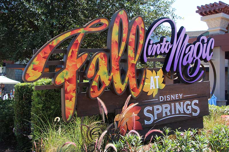 THe Walt Disney World's Disney Springs Entrance Sign for Fall