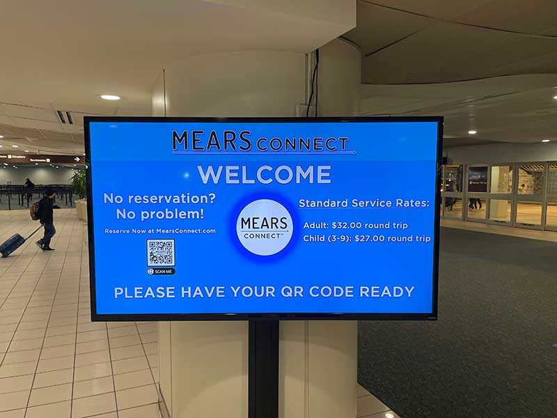 Mears Connect Welcome Sign at Orlando International Airport