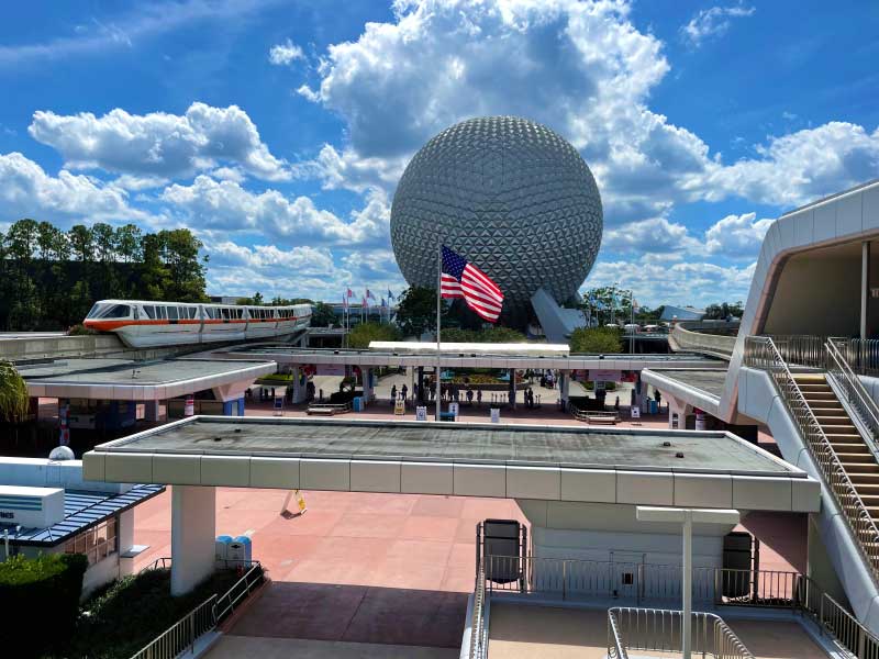 EPCOT's Main Entrance from the EPCOT Monorail Station