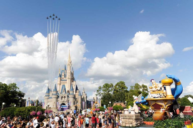 The USAF Air Demonstration Squadron, the Thunderbirds are scheduled for a Walt Disney World flyover