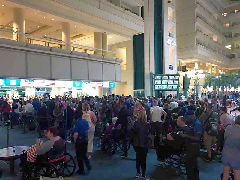 Orlando International Airport TSA Crowd.