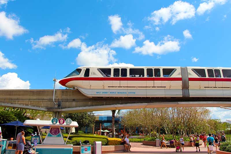 The Magic Kingdom Monorail at the Transportation and Ticket Center