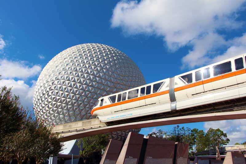 Epcot - Spaceship Earth and Monorail Orange