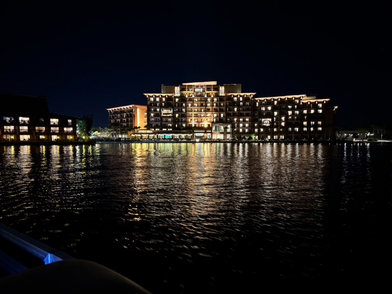 Disney's Polynesian Village Resort Island Tower from our returning fireworks cruise