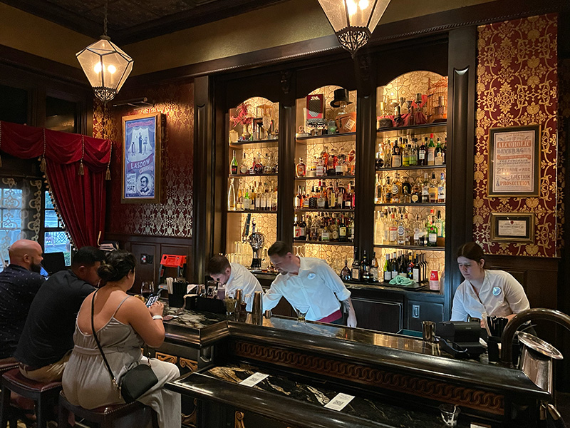 Bar seating inside AbracadaBar at Disney's BoardWalk