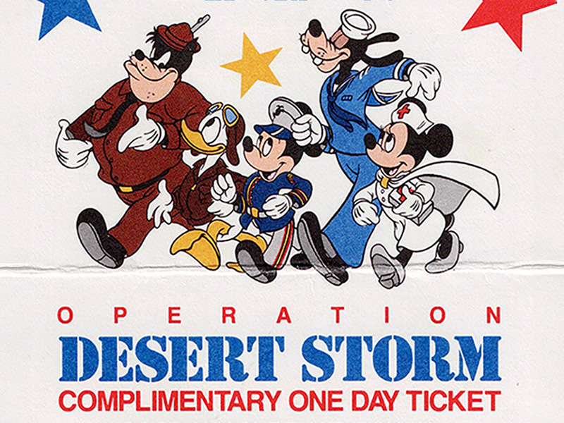 1991 Disney Operation Desert Storm military ticket
