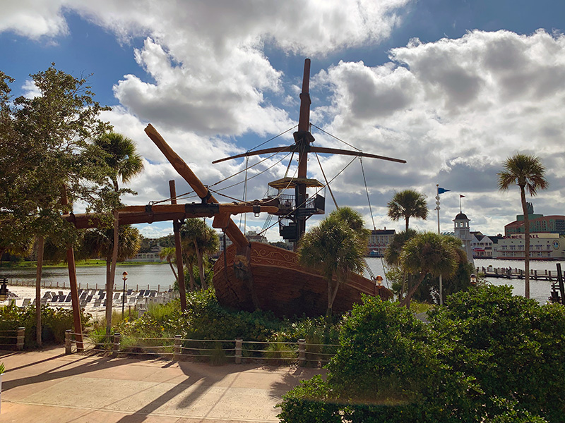 Shipwreck waterslide at Stormalong Bay along Crescent Lake