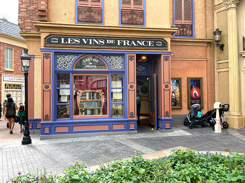 Les Vins de France wine shop in EPCOT's France Pavilion